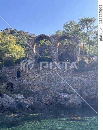 ruins of museum above open air nature. High quality photo 132715061