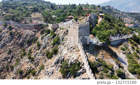 fortress on rocks sea landmark view from drone. High quality photo fortress on rocks sea landmark view from drone. High quality photo 132715100