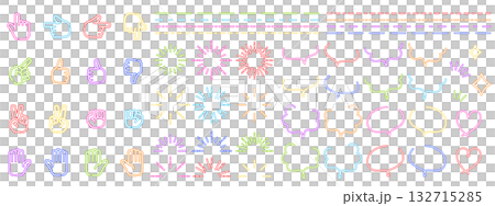 霓虹風格對話框和裝飾套裝 132715285