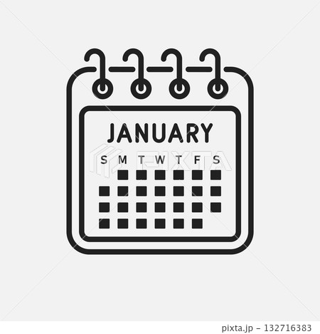 Vector template icon page calendar, month January 132716383