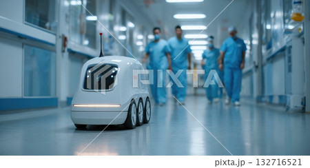 Autonomous Medical Supply Robot Navigating Hospital Hallway 132716521