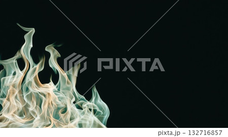 Elegant abstract flames with light tones rising against dark background Elegant abstract flames with light tones rising against dark background 132716857