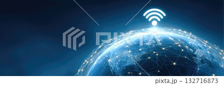 Global wireless communication network concept...のイラスト素材 [132716873] - PIXTA