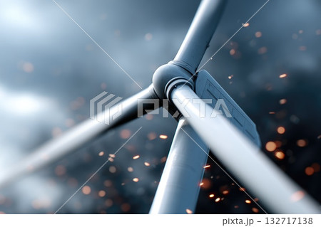 Close-Up of Wind Turbine Blades 132717138