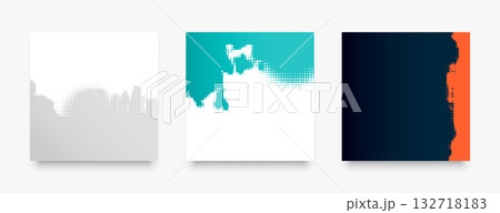 stylish halftone geometric pattern abstract background in set stylish halftone geometric pattern abstract background in set 132718183