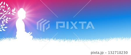 nice buddha purnima or vesak day greeting banner with text space 132718230