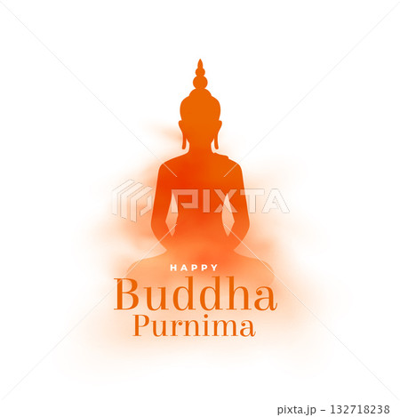 happy buddha purnima or vesak day greeting background design 132718238