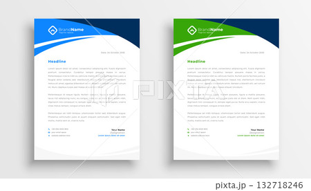 set of professional letterhead template a business stationery 132718246