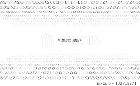zero and one binary number system white background design 132718271