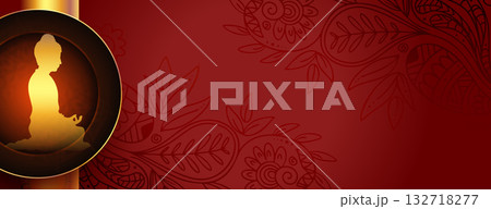buddha or guru purnima religious banner with text space 132718277