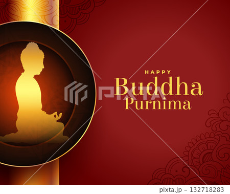happy buddha purnima or vesak day holiday background in premium style 132718283