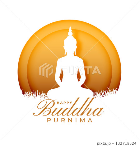 elegant happy buddha purnima religious background in papercut style elegant happy buddha purnima religious background in papercut style 132718324