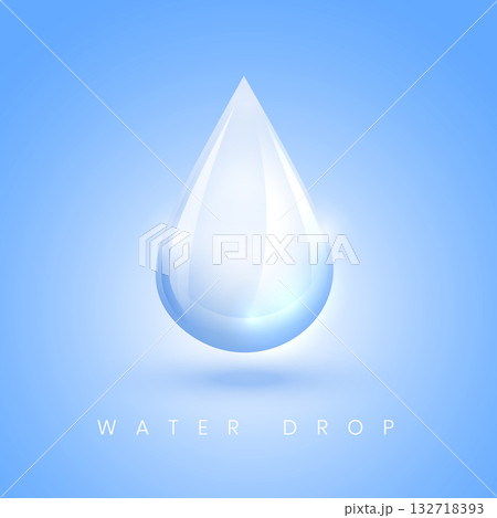 realistic and falling aqua water droplet background design 132718393