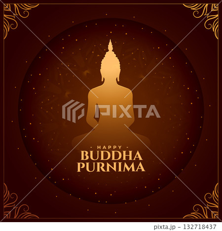 asian cultural buddha purnima or guru jayanti wishes background 132718437