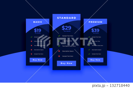 pricing or subscription plan chart layout for web business 132718440