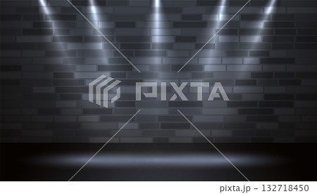 realistic studio light effect on wall background realistic studio light effect on wall background 132718450