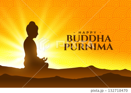 elegant happy buddha purnima wishes background with light effect 132718470