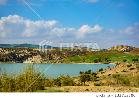 Andalucia hills with wind turbines, Spain Andalucia hills with wind turbines, Spain 132718500