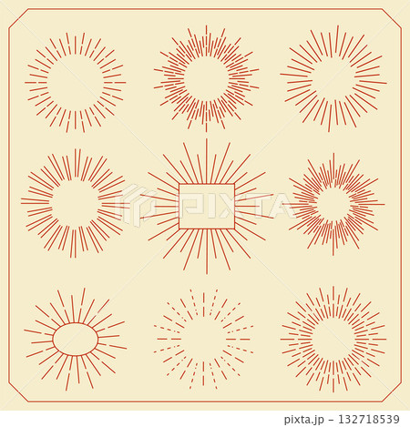 collection of linear sunbeam sign in vintage style collection of linear sunbeam sign in vintage style 132718539