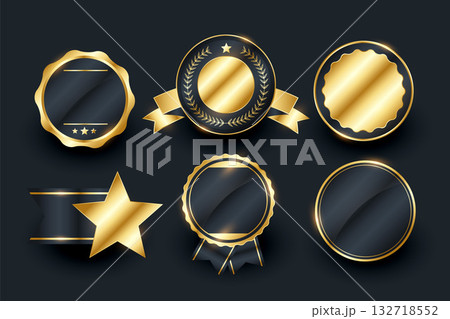collection of premium badge or emblem element for award-winning designs 132718552