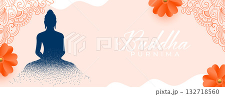 particle style lord gautam buddha purnima wishes banner 132718560