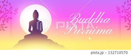 hindu cultural buddha purnima festive banner with bodhi tree decor hindu cultural buddha purnima festive banner with bodhi tree decor 132718570