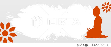 grungy style buddha purnima festive banner with text space 132718604