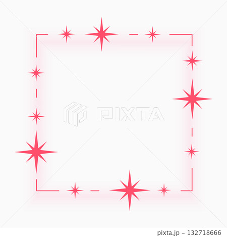 simple twinkle starry empty square border frame design 132718666