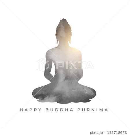 happy buddha purnima holiday card for spiritual peace 132718678