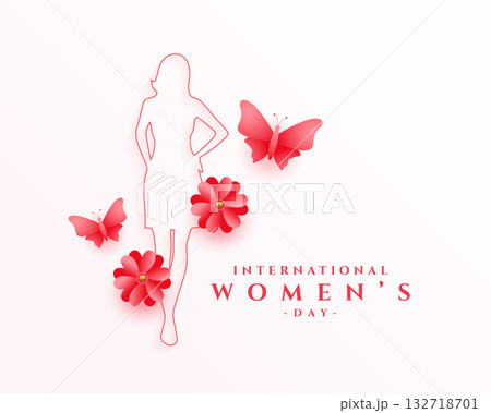decorative happy women's day greeting card design decorative happy women's day greeting card design 132718701