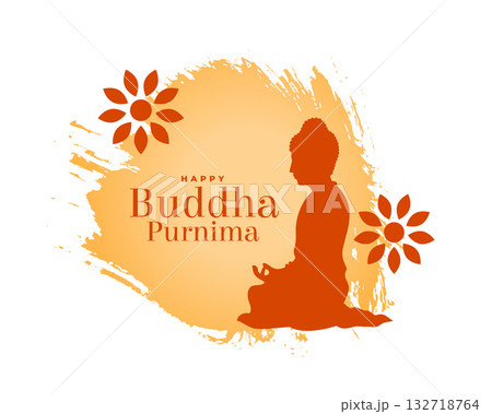 happy buddha purnima festive background with splatter effect 132718764