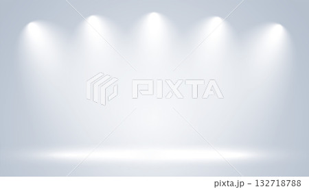glowing studio light on empty background design 132718788