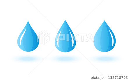 pack of blue water droplet icon on white background 132718798