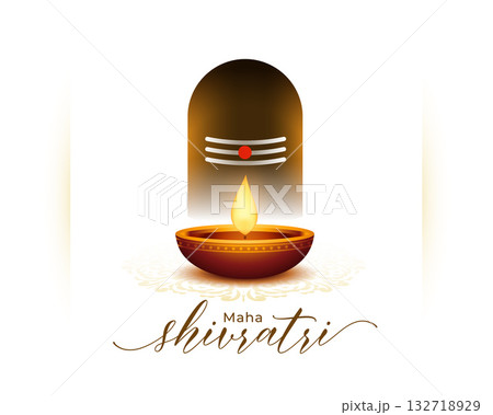 traditional maha shivratri greeting background with glowing diya traditional maha shivratri greeting background with glowing diya 132718929