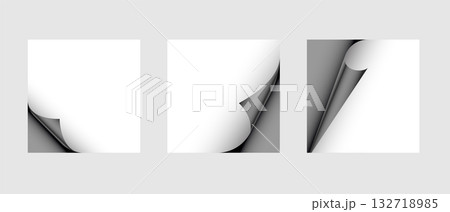 collection of empty sheet curl sticker mockup 132718985