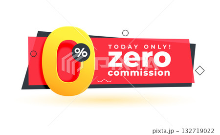 zero percent commission or free service offer background design 132719022