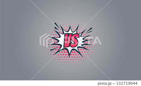 comic style versus vs grey banner for competition or comparison comic style versus vs grey banner for competition or comparison 132719044