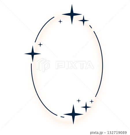 simple twinkle starry oval border frame with blank space simple twinkle starry oval border frame with blank space 132719089