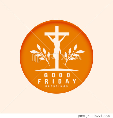 holy week good friday greeting card in papercut style 132719090