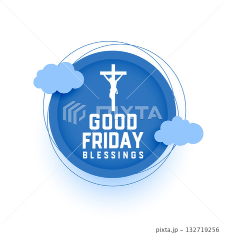 good friday christian religion background with papercut clouds 132719256