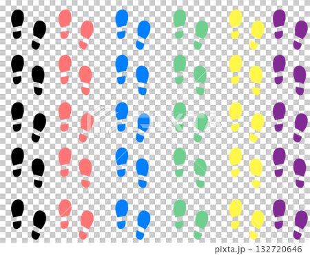 彩色鞋底足跡圖示圖案集(多色/流線/步態)背景透明 彩色鞋底足跡圖示圖案集(多色/流線/步態)背景透明 132720646