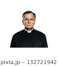 Elderly Clergyman In Black Clerical Attire. Religious Leadership And Spiritual Guidance. Isolated On Transparent Background Elderly Clergyman In Black Clerical Attire. Religious Leadership And Spiritual Guidance. Isolated On Transparent Background 132721942
