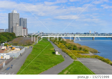 東京都江戸川区荒川ロックゲートからの眺め2025年10月 東京都江戸川区荒川ロックゲートからの眺め2025年10月 132721999