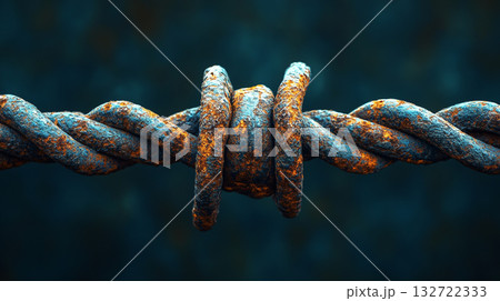 Old rusty metal chain 132722333