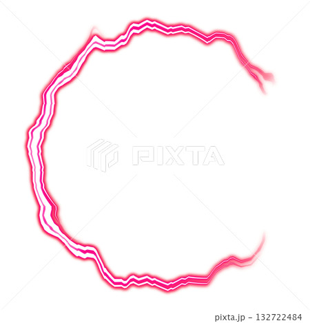 透明背景の赤い電気的な円形ライトリング 透明背景の赤い電気的な円形ライトリング 132722484