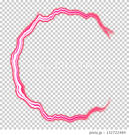 透明背景の赤い電気的な円形ライトリング 透明背景の赤い電気的な円形ライトリング 132722484
