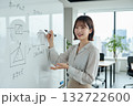 ホワイトボードでプレゼンテーションを行うビジネスウーマン 132722600