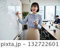 ホワイトボードでプレゼンテーションを行うビジネスウーマン 132722601