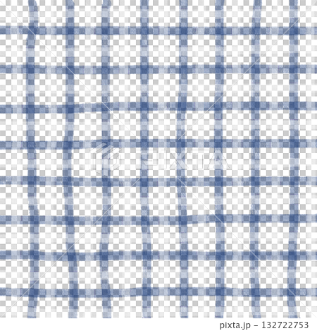 Navy Blue White Plaid Gingham Hand Drawn Background Pattern Overlay 132722753