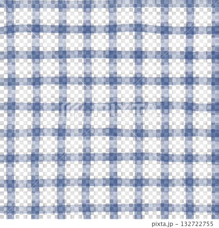 Navy Blue White Plaid Gingham Hand Drawn Background Pattern Overlay 132722755